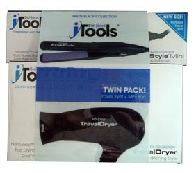 Bio-Ionic Matte Black Collection Twin Pack - TravelDryer + Mini Iron