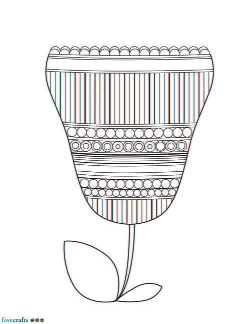 Download Jumbo Tulip Adult Coloring Page | FaveCrafts.com