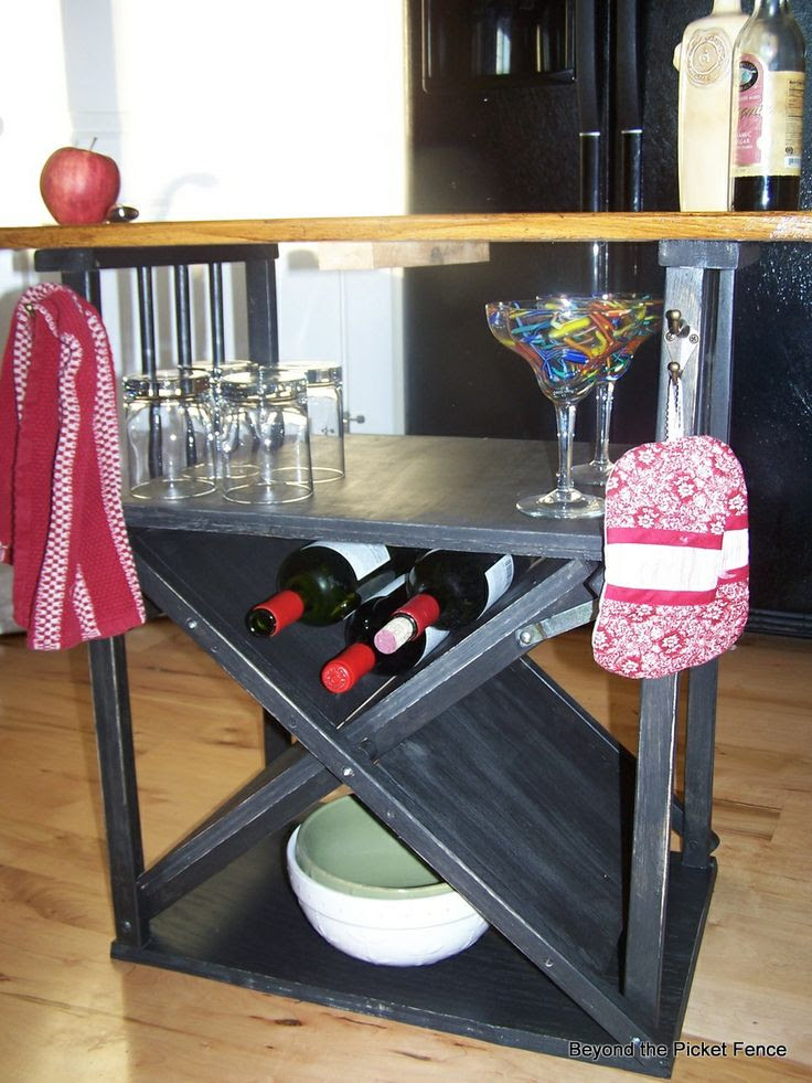 repurposed chair, kitchen island, paint, wine rack, Beyond The Picket Fence, http://bec4-beyondthepicketfence.blogspot.com/2013/08/shutter-island.html