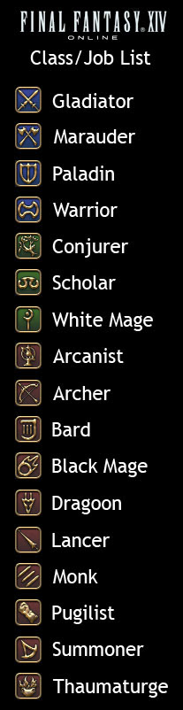 Ffxiv Class Job Icon Cheat Sheet Fixed Ffxiv