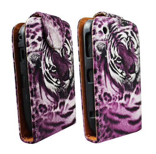 cellmax Blackberry Curve 9300 3G Flip Protection Case Cover Skin Pouch With Solid Build In Phone Holder Housing Tiger Chic Face Pink + Quality LCD Screen Scratch Protector + Free Microfibre Cleaning Cloth