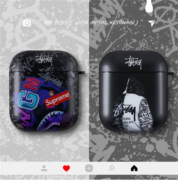 エアーポッズケース シュプリーム ステューシー メンズ Airpodsカバー Supreme Stussy 個性 ブランド風 イヤホン保護