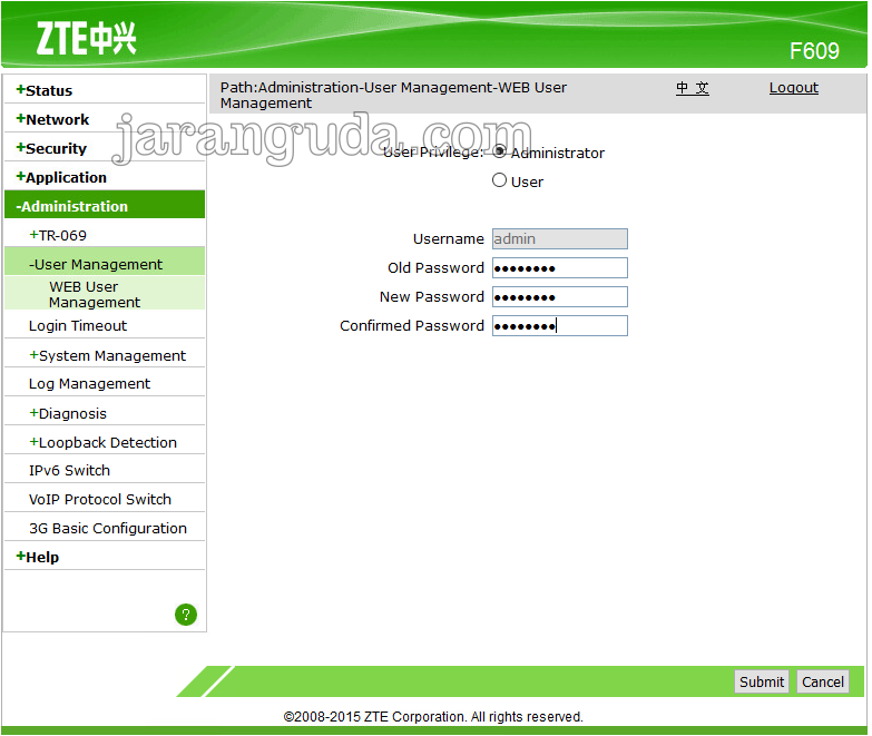 Cara Reset Password ZTE F609 Indihome « Jaranguda