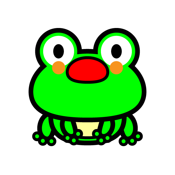 かわいいカエルの無料イラスト 商用フリー オイデ43