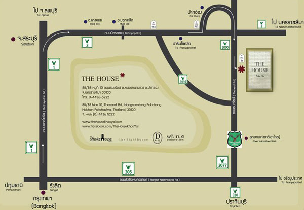 smoke house เขาใหญ่ แผนที่