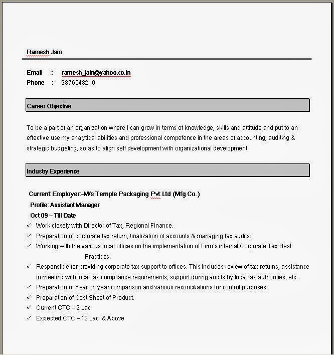 Simple Resume Format In Word - task list templates