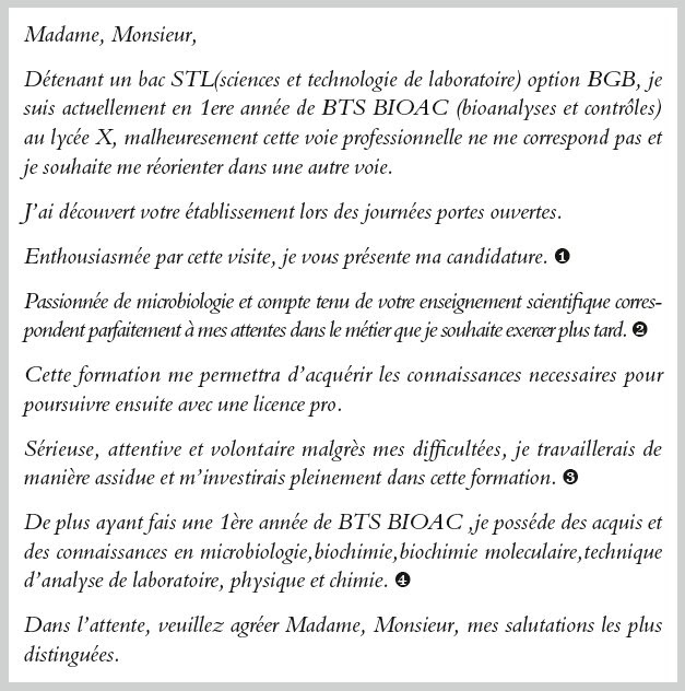 modele lettre de motivation reorientation licence
