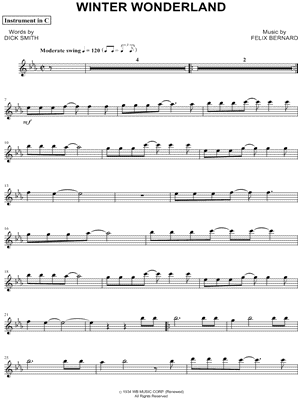 Download Felix Bernard "Winter Wonderland - C Instrument" Sheet ...