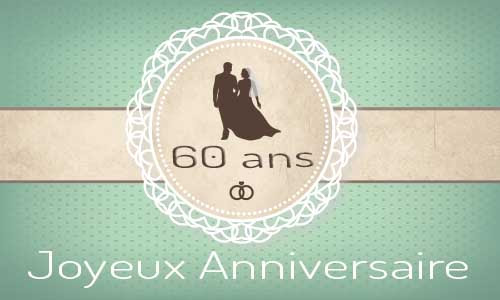 Carte Anniversaire Mariage 60 Ans Maries Bague