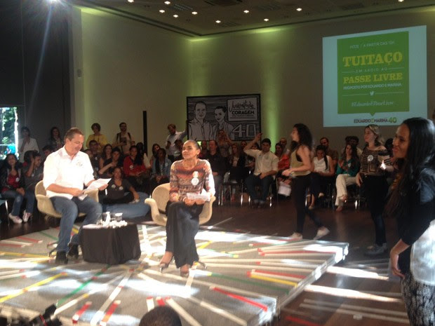 Eduardo Campos durante agenda de campanha com jovens em São Paulo (Foto: Rosanne D'Agostino / G1)