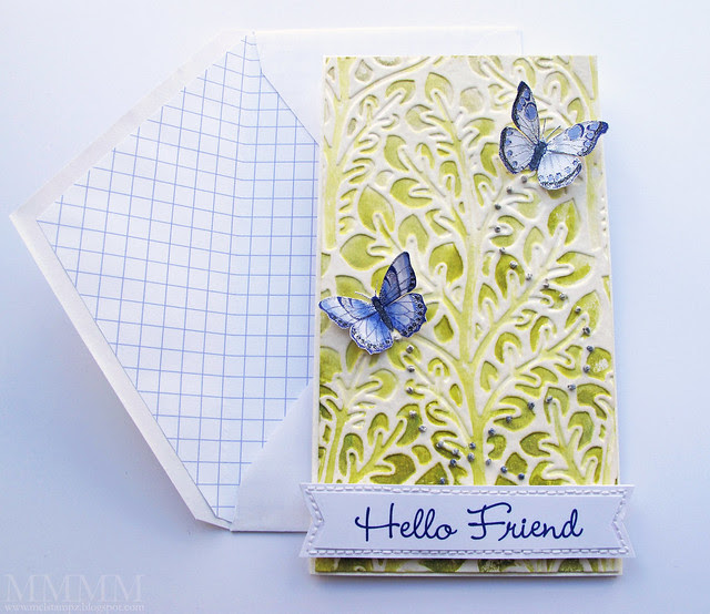 Flora - Distress Watercolour Embossing card