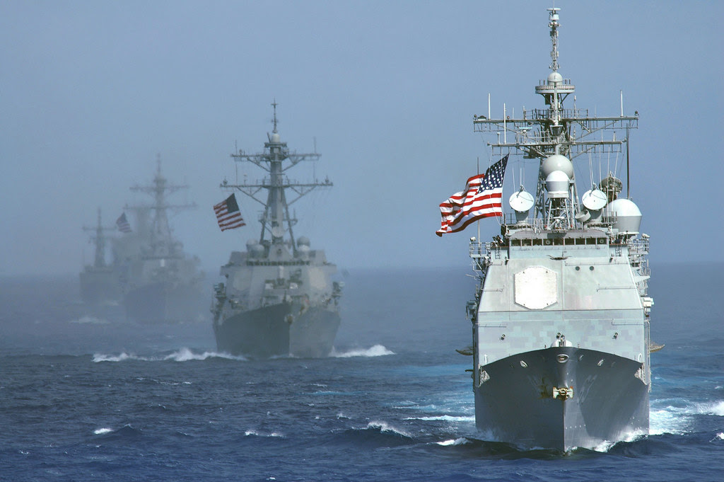 USS Cowpens (CG 63) USS Lassen (DDG 82) USS John S. McCain (DDG 56) USS Vandegrift (FFG 48) USNS Tippecanoe (T-AO 199) Western Pacific June 18 2006 Valiant Shield 2006