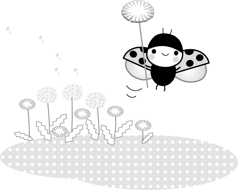 たんぽぽとてんとう虫のイラスト 無料イラスト フリー素材