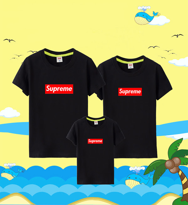 シュプリームtシャツ 家族お揃い 子供服 親子ペア服 半袖シャツsupreme ペアルック