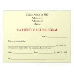 Patient Excuse Form Notepad (White)
