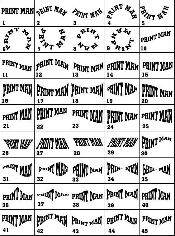 文字変形デザイン見本 アルファベット Tシャツ プリント オリジナルtシャツ ポロシャツのプリントマン 愛知 名古屋 豊田 三河