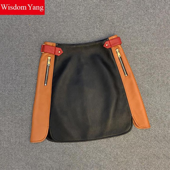 Purchase 2xl Black Real Genuine Leather Skirt High Waisted Women Bodycon Zippers Casual Party Sexy Sheepskin Clothes Aline Mini Skirts