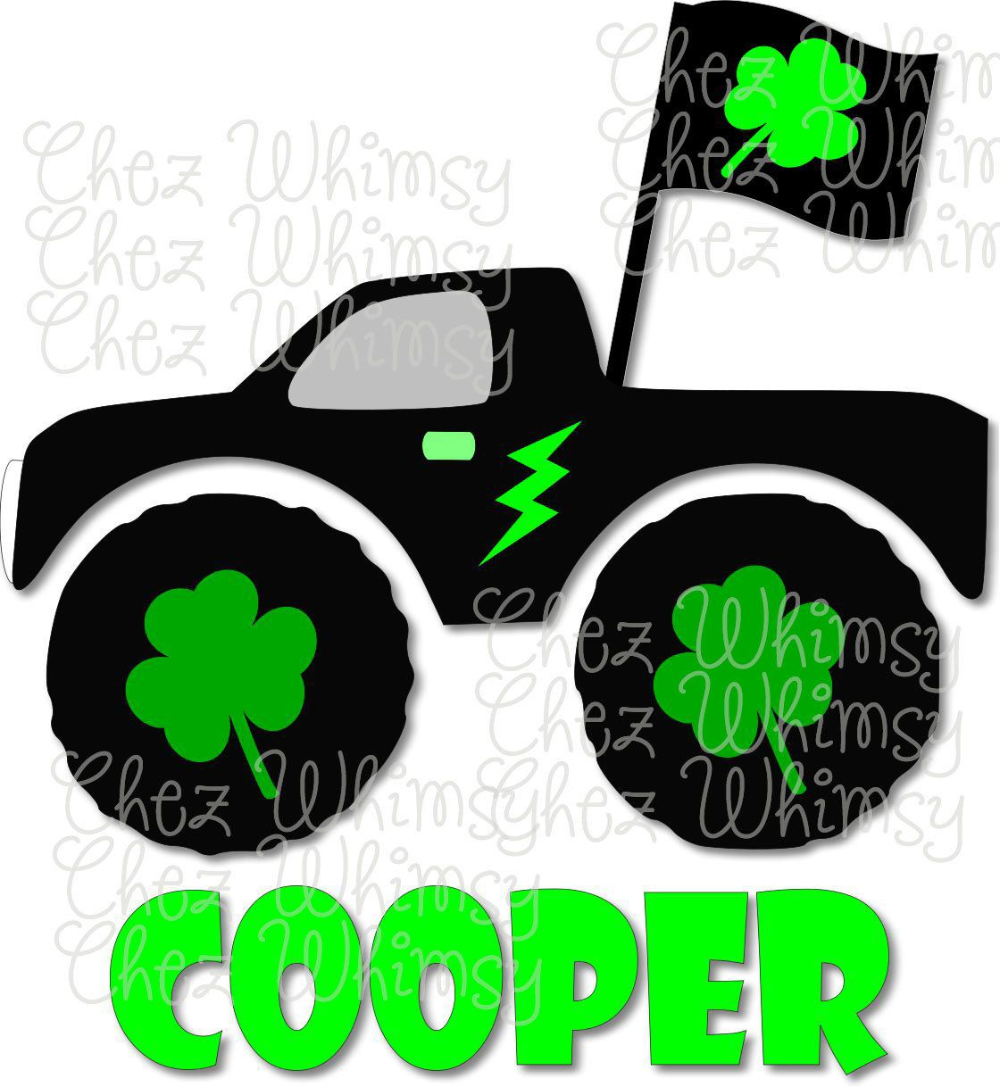 Download Free 342 Truck With Shamrocks Svg SVG PNG EPS DXF File for Cricut, Silhouette and Other Machine
