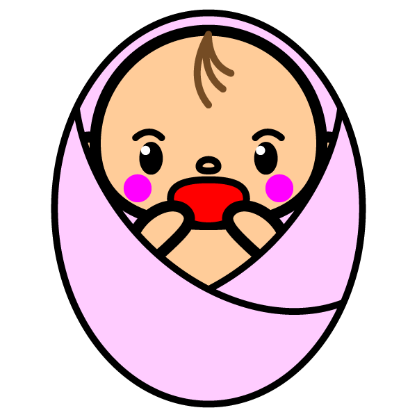 かわいい誕生したばかりの赤ちゃんの無料イラスト 商用フリー オイデ43
