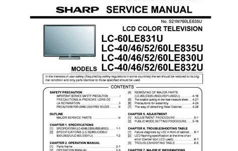 Read sharp lc 60le831u lcd tv schematic diagram PDF Free Download & Read PDF
