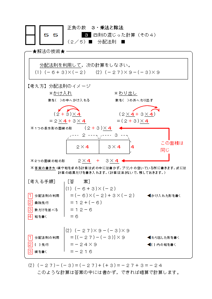 中１数学 正負の数 ５５ 2 中学数学高校数学個別指導in山形市 数専ゼミ