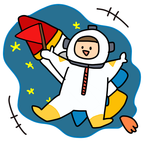 あこがれの宇宙旅行のイラスト かわいいフリー素材が無料のイラストレイン