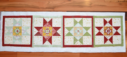 Christmas table runner, ready to quilt