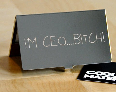 Unique Business Card Holder - I'M CEO B*TCH | CardRabbit.com