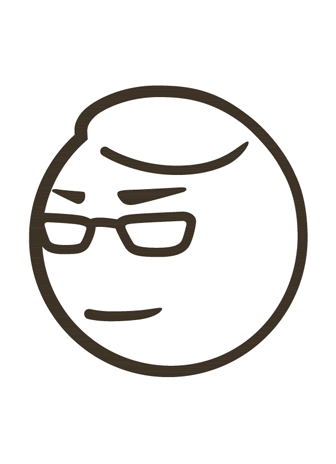 めがねサラリーマンの顔イラスト キメ顔 フリーベクター素材の発光大王堂キャラクター