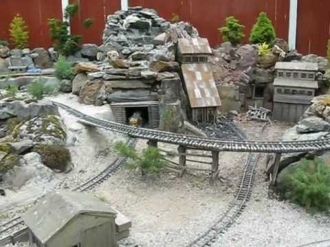 g scale garden railway mining camp - YouTube