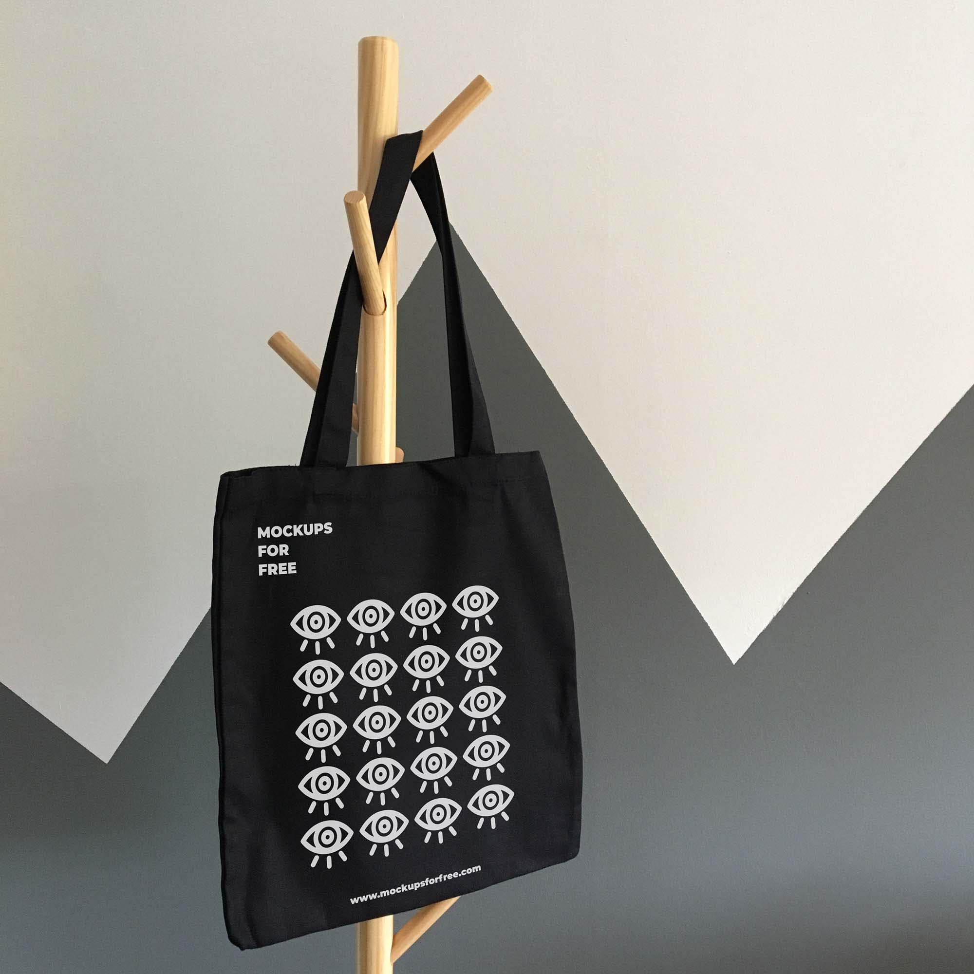 Download Free Black Tote Bag Mockup Psd