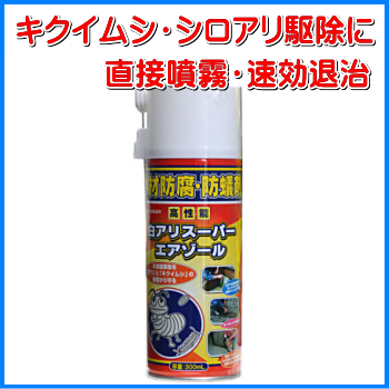 白蟻 黒蟻 アリガタ蜂など木材加害虫に効果のあるエアゾール殺虫剤白アリスーパーエアゾールの通信販売 テクノ株式会社