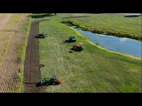 Overdue Yard Drainage Project. Creating A Swale to Drain Rainwater AWAY From the Pond