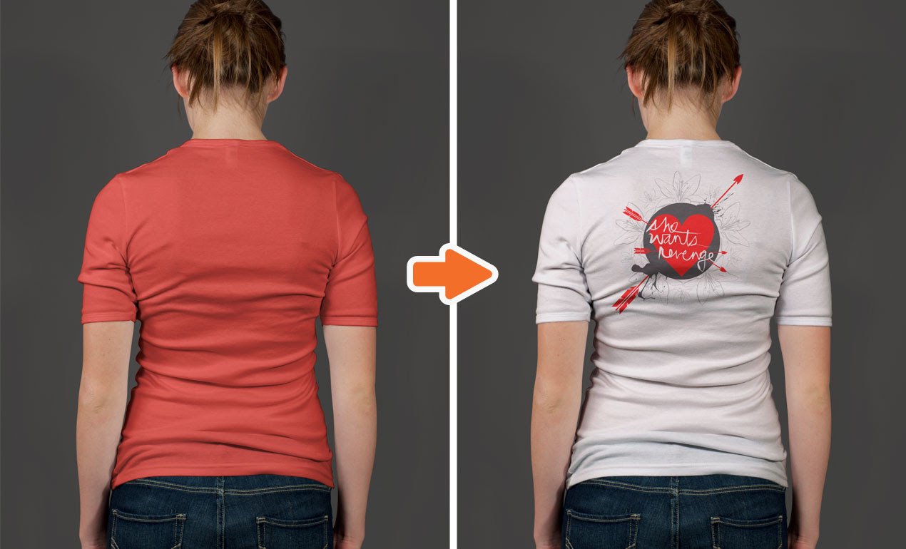 Download Ladies Low Cut T-Shirt Model Mockup Templates Pack