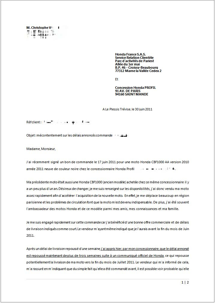 Exemple lettre retard paiement - Modele de lettre type