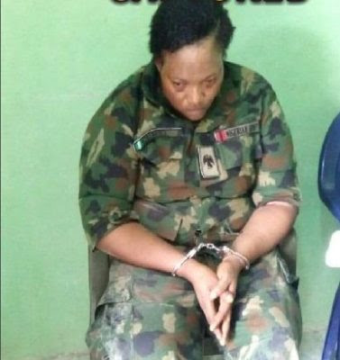Fake female Major not  with IED or children