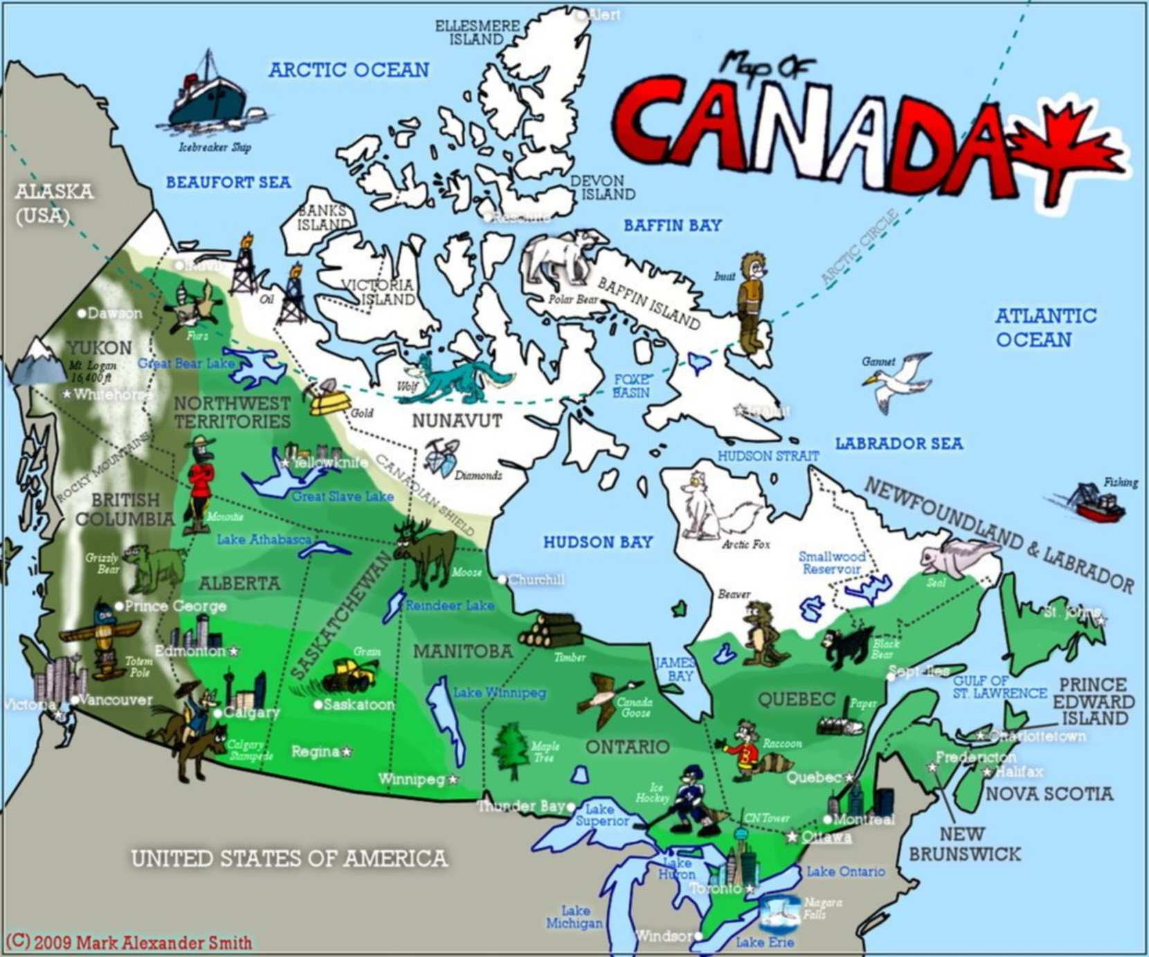 Canada Quiz - Image of the map of Canada - Easy Science ...