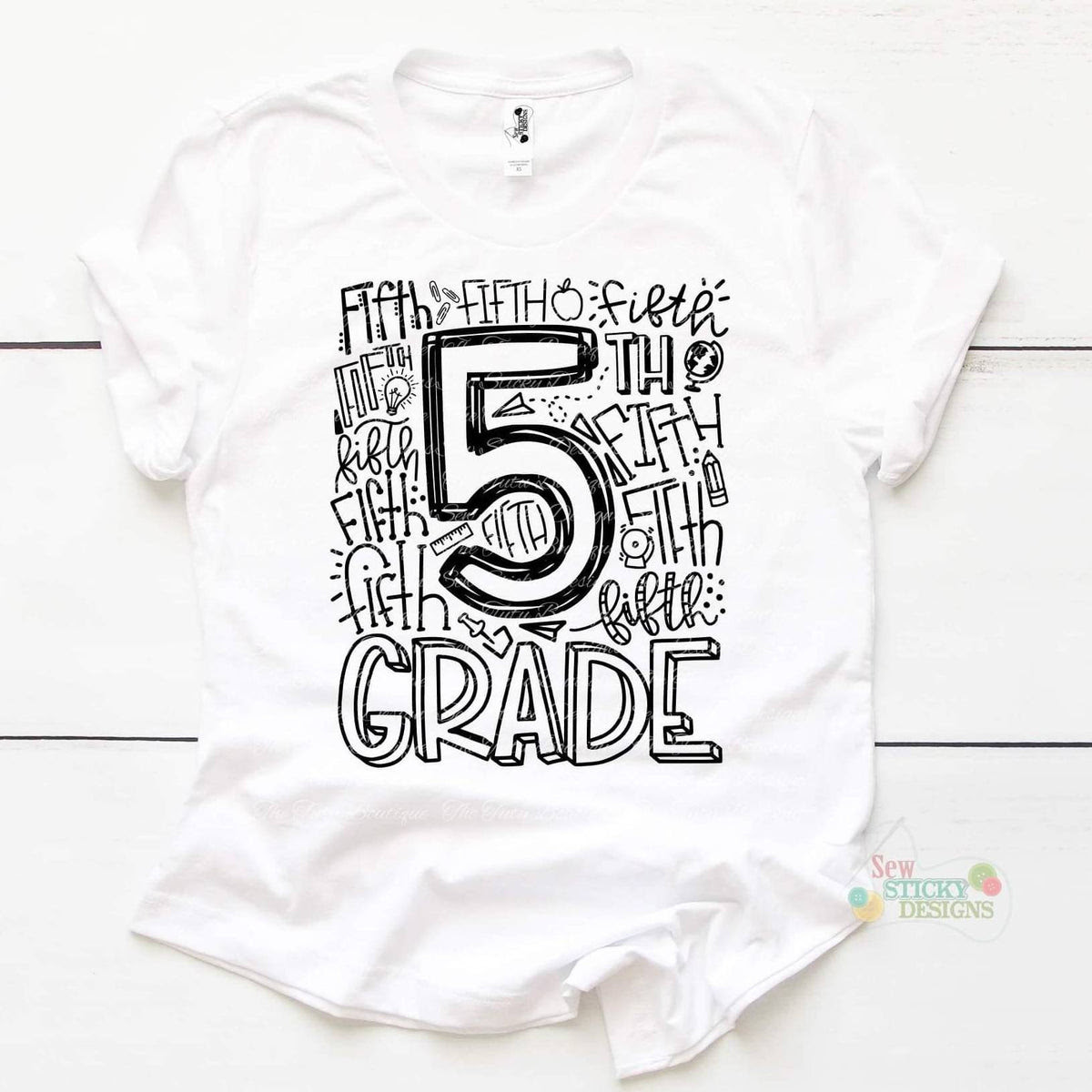 5th Grade Shirt Fifth School Shirt Grade Level Shirt Back To Schoo Sew Sticky Designs