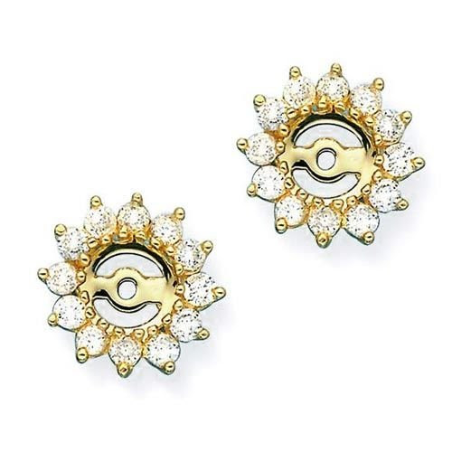 14K Yellow Gold 1 ct. Diamond Earring Jackets