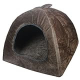 Kingmys Cute Soft Cotton Soft Dog Cat Pet Bed House Yurt S/m/l/xl Four Size (Dark Brown, L)