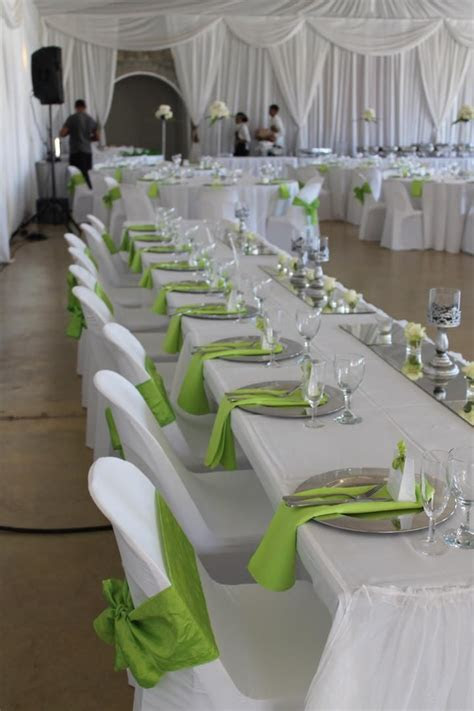 lime green  white wedding decorations