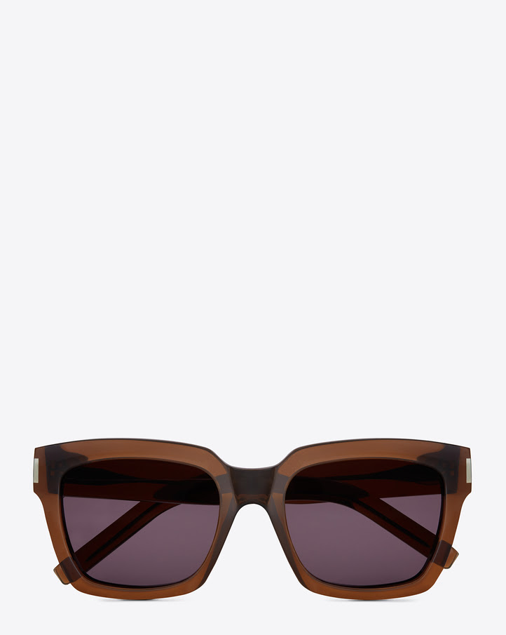 saintlaurent, Bold 1 Sunglasses in Brown Acetate with Grey Lenses