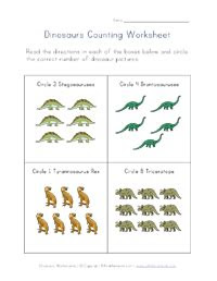  dinosaurs worksheets for kids counting worksheets dinosaur