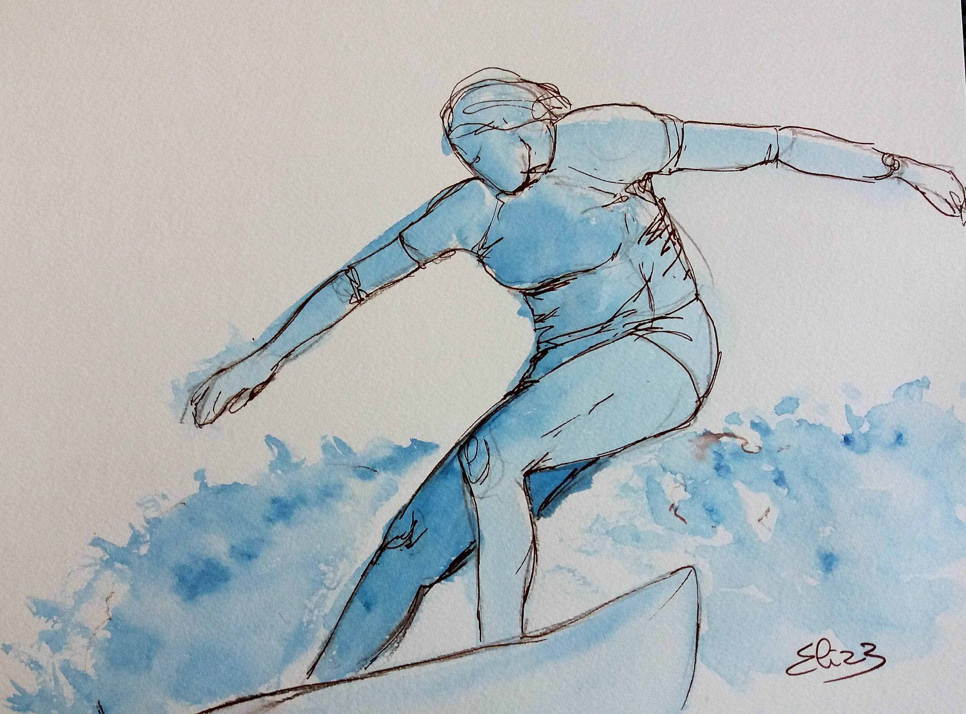 Surfer sur la vague en 4 dessins - PiGMENTROPiE