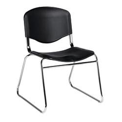 Offices To Go (TM) Stackable Chair, 31in.H x 22 1/2in.W x 22in.D, Black/Chrome, Pack Of 2