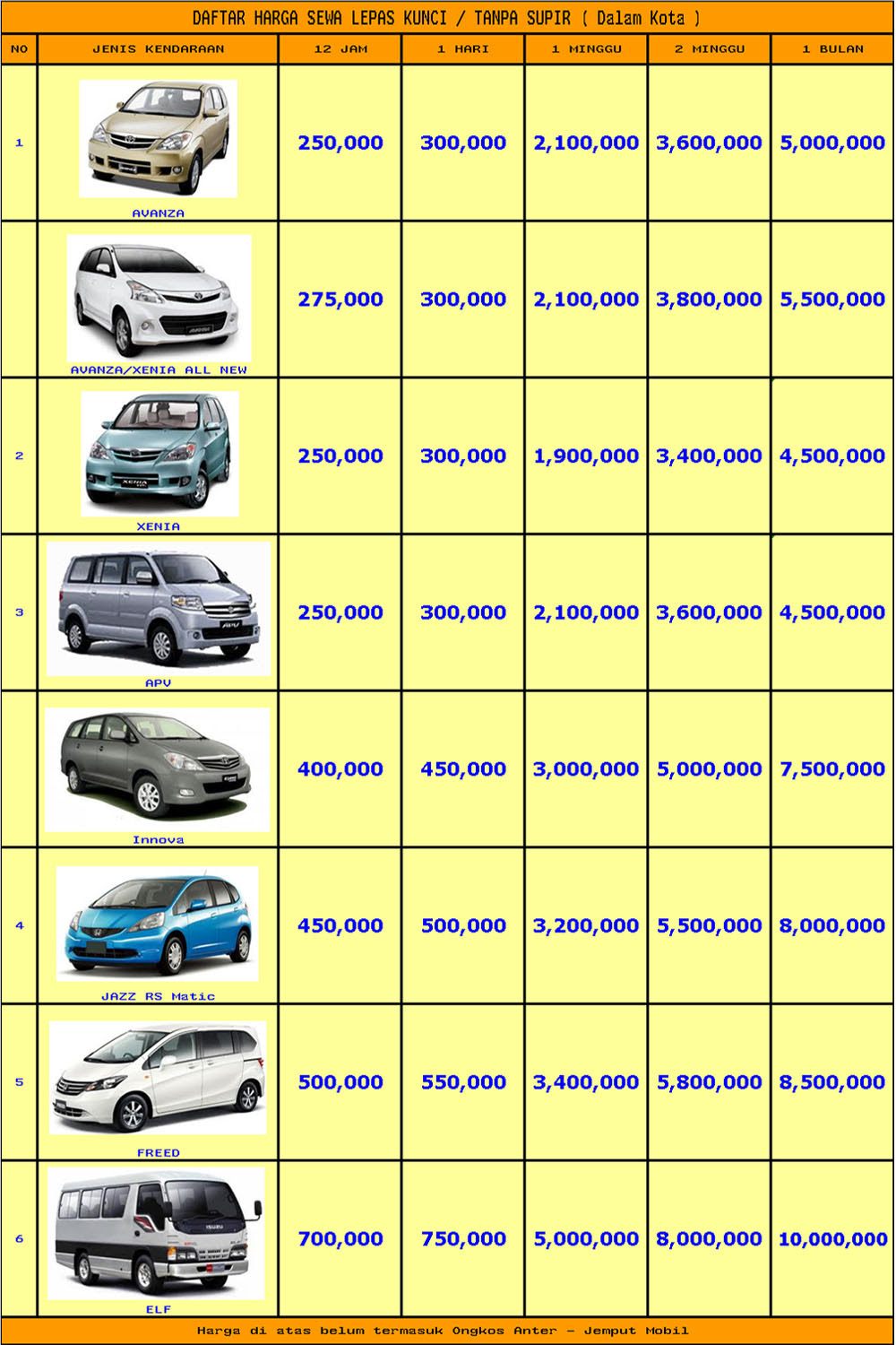 Daftar Harga Paket Bandung Murah dan Daftar Harga Rental Daftar Harga Paket Bandung Murah dan Daftar Harga Rental