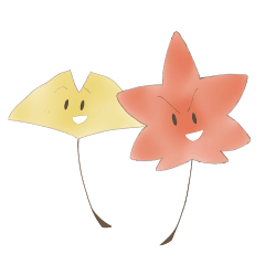 もみじくんといちょうちゃん Lineスタンプ 葉爪