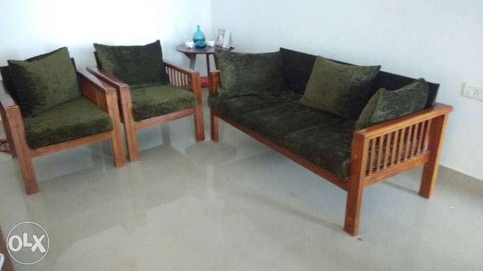 1 yr old used furniture for sale. teak wood 3-1-1 sofa for Sale in Aluva, Kerala Classified ...