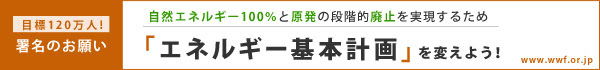 【署名のお願い】自然エネルギー100％と原発の段階的廃止を実現するため「エネルギー基本計画」を変えよう！