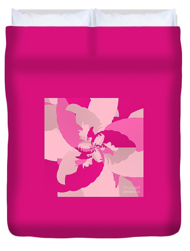 Tropical Pink Duvet Cover featuring the digital art Tropical Pink by Michael Skinner